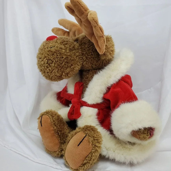 Boyds Bears "Irwin Mooseltoe" #917296 Christmas moose Santa w/Coat 12" Plush - Picture 13 of 14
